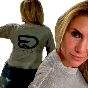 Nux custom Cyclebar sweatshirt with braided sleeve